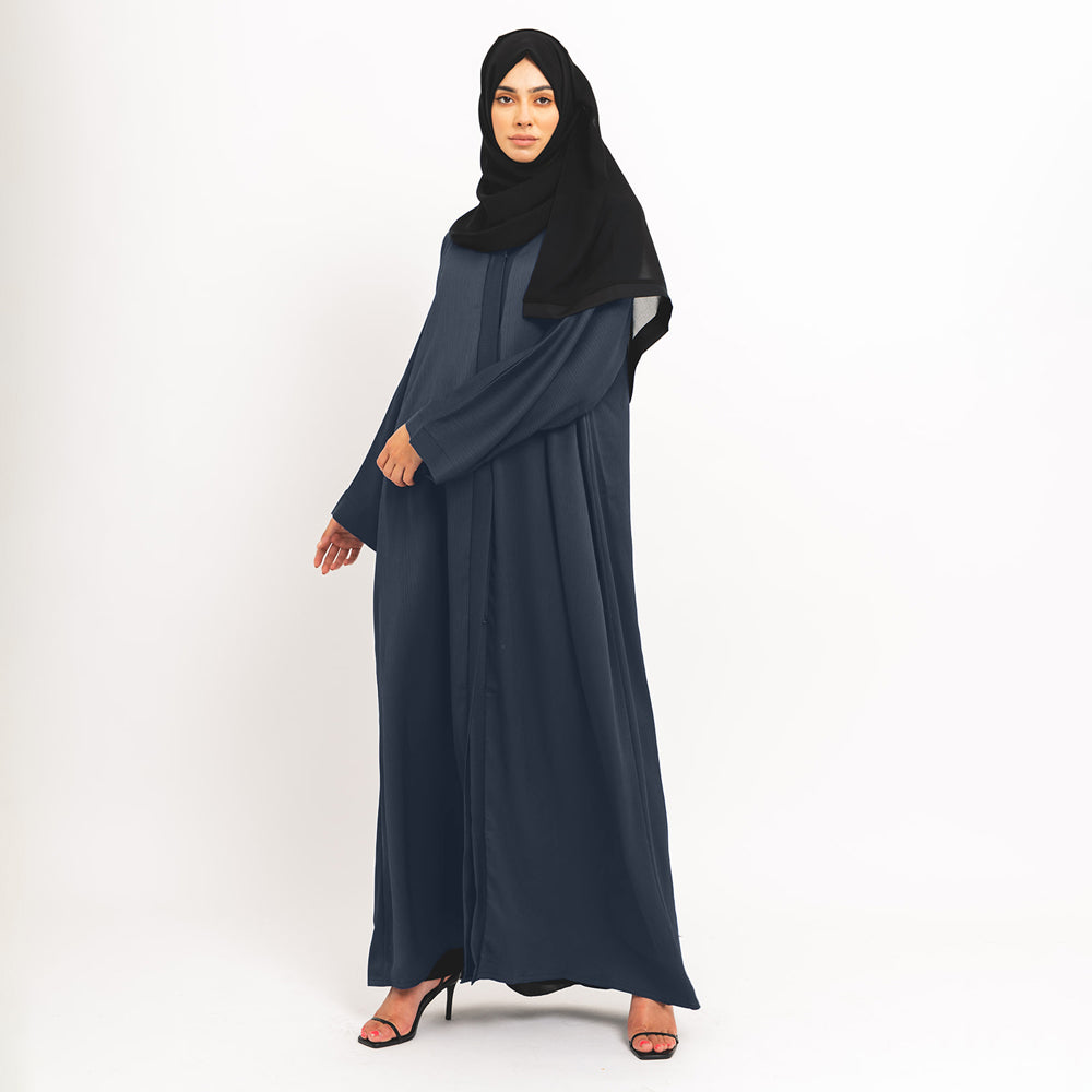 Abaya ouverte essentielle bleu marine foncé